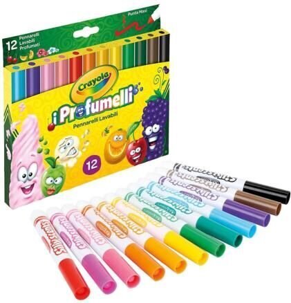 Crayola Fragrance markeriai Silly kvapai 12 vnt. kaina ir informacija | Kanceliarinės prekės | pigu.lt