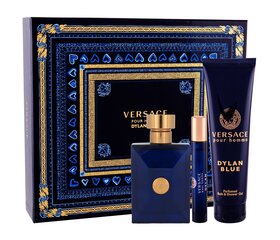 Набор Versace Pour Homme Dylan Blue: EDT для мужчин 100 мл + гель для душа 150 мл + миниатюра EDT для мужчин 10 мл цена и информация | Мужские духи | pigu.lt