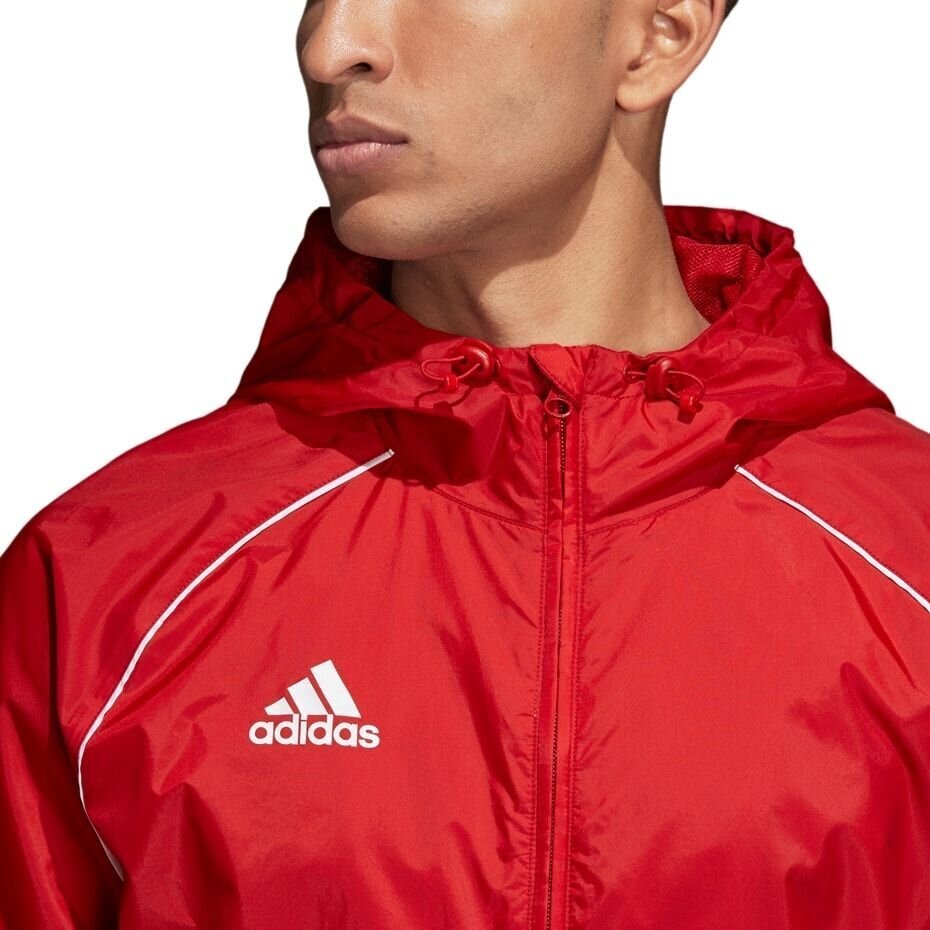 Sportinė striukė vyrams Adidas Core 18 Rain M CV3695 (45216), raudona kaina ir informacija | Sportinė apranga vyrams | pigu.lt
