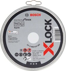 Абразивный отрезной диск 125x1x22,23mm, Standard INOX, X-LOCK - 10pcs цена и информация | Пилы, циркулярные станки | pigu.lt