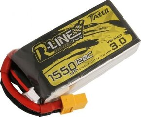 Akumuliatorius Tattu R-Line Version 3.0 1550mAh 14,8V 120C 4S1P XT60 kaina ir informacija | Išmanioji technika ir priedai | pigu.lt