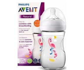 Бутылочка Philips Natural Flamingo SCF070/21, 260 мл цена и информация | Бутылочки и аксессуары | pigu.lt