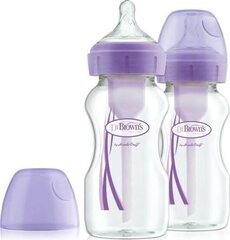 Maitinimo buteliukas Dr. Brown's Options+ WB92603, 0+ mėn, 270 ml, 2 vnt. kaina ir informacija | Buteliukai kūdikiams ir jų priedai | pigu.lt