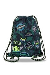 Сумка-рюкзак для спортивной одежды CoolPack Sprint Badges B Green B73151, с аппликациями цена и информация | Школьные рюкзаки, спортивные сумки | pigu.lt