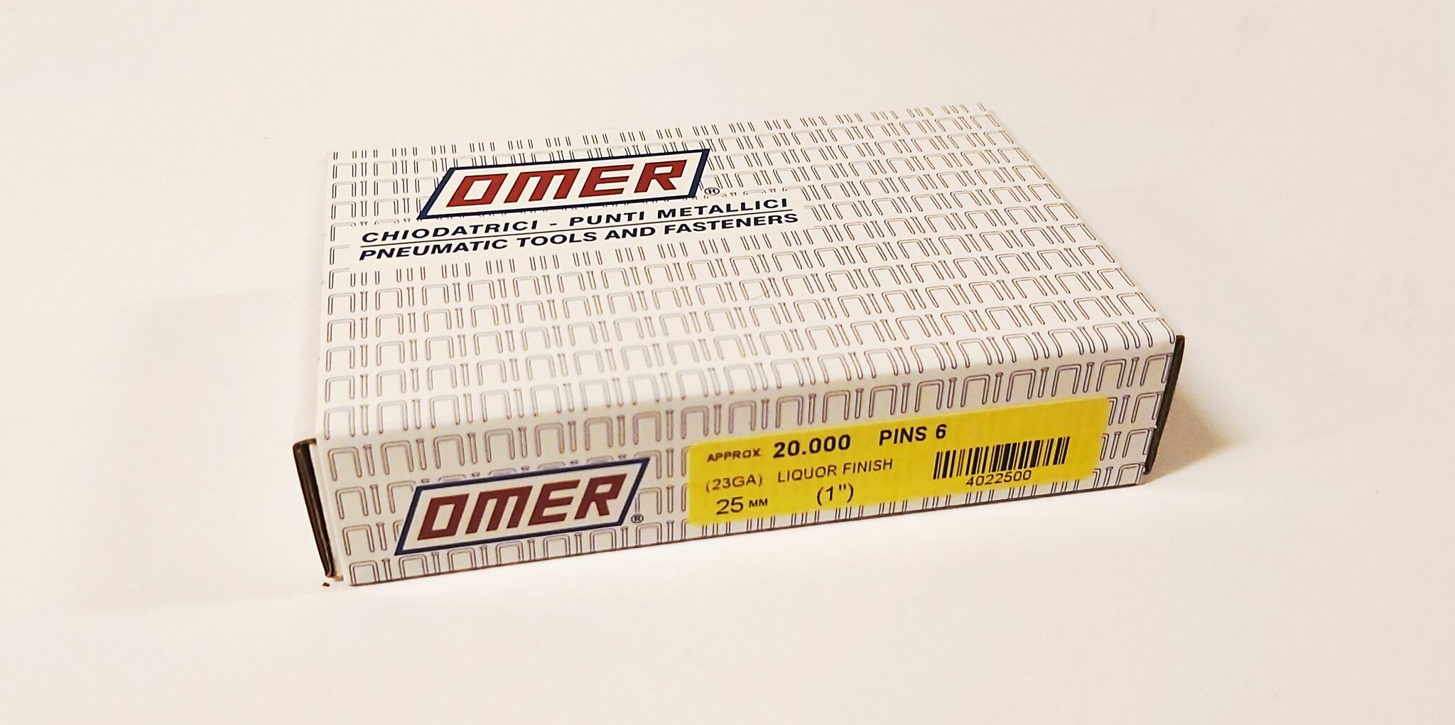 Smeigės/vinukai Omer 0.6x25 mm, 20 tūkst/pak. kaina ir informacija | Mechaniniai įrankiai | pigu.lt