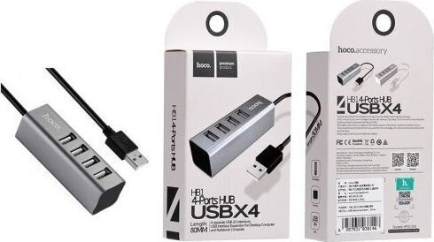 USB šakotuvas Hoco HB1 su 4 USB jungtimis kaina ir informacija | Adapteriai, USB šakotuvai | pigu.lt