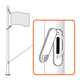 Vėliavos stiebas su užrakto sistema vėliavos pakėlimui, 10 m kaina ir informacija | Vėliavos ir jų priedai | pigu.lt