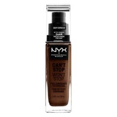 Kremas-makiažo pagrindas NYX Can't Stop Won't Stop deep espresso (30 ml) kaina ir informacija | Makiažo pagrindai, pudros | pigu.lt