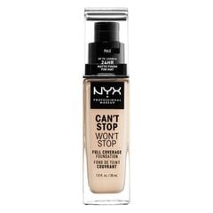 Makiažo pagrindas NYX Can't Stop Won't Stop Full Coverage Foundation, Pale, 30 ml kaina ir informacija | Makiažo pagrindai, pudros | pigu.lt