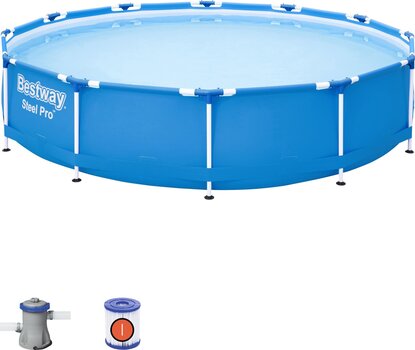 Каркасный бассейн Bestway Steel Pro 366x76 см, с фильтром цена и информация | Бассейны | pigu.lt
