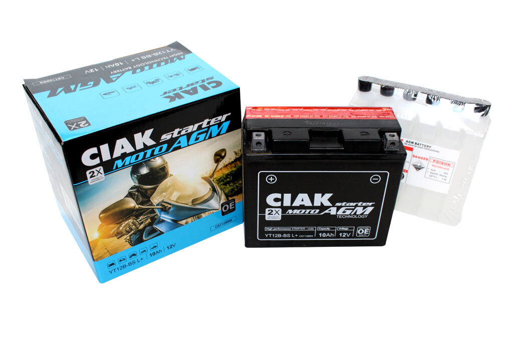 Akumuliatorius CIAK YT12B-BS 10Ah 12V kaina ir informacija | Moto akumuliatoriai | pigu.lt