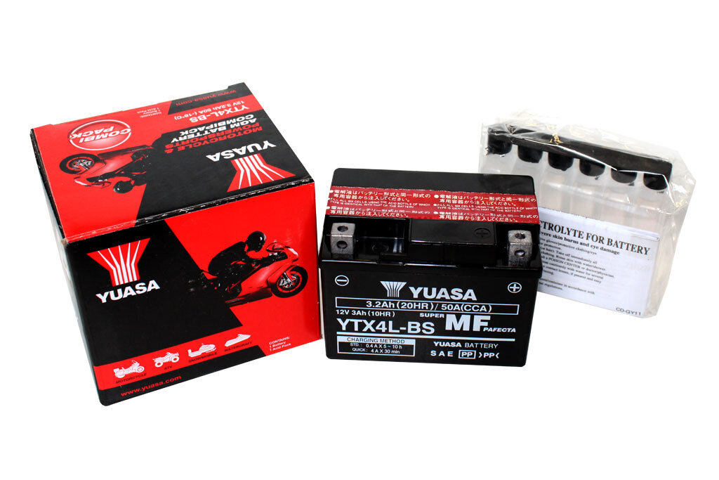 Akumuliatorius motociklui Yuasa 12V 3Ah YTX4L-BS цена и информация | Moto akumuliatoriai | pigu.lt