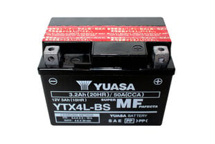 Аккумулятор для мотоцикла Yuasa 12V 3Ah YTX4L-BS цена и информация | Мото аккумуляторы | pigu.lt