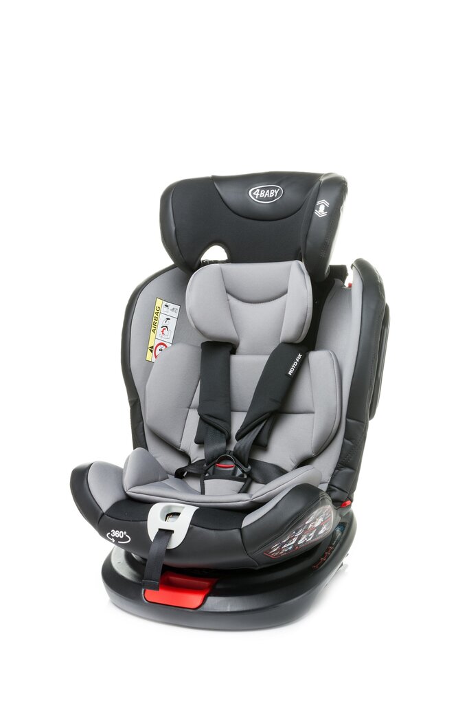 Automobilinė kėdutė 4Baby Roto-Ffix, 0-36 kg, light grey kaina ir informacija | Autokėdutės | pigu.lt