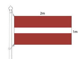 Latvijos valstybės vėliava (vėliavos stiebui) 1x2m цена и информация | Флаги и аксессуары к ним | pigu.lt