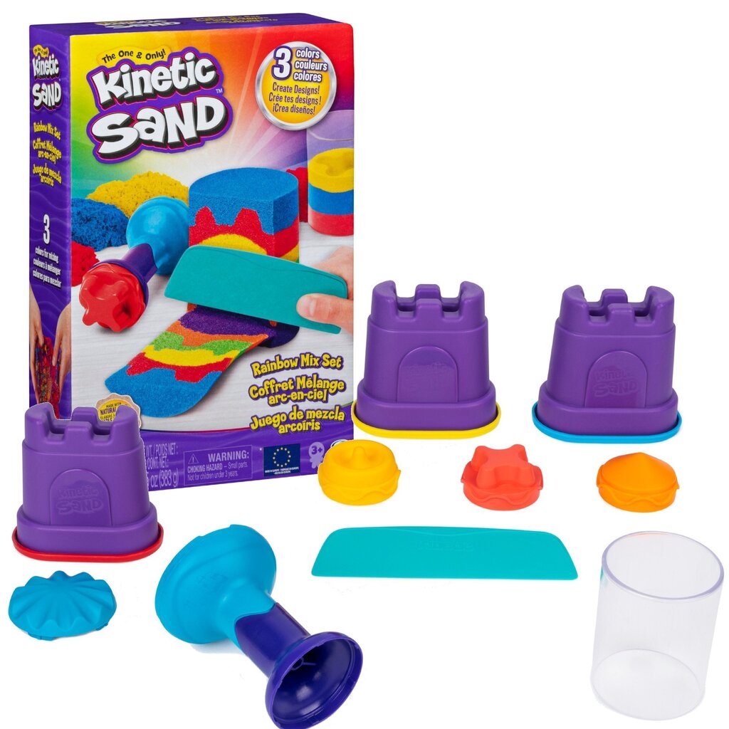 Kinetinio smėlio rinkinys Rainbow su priedais цена и информация | Lavinamieji žaislai | pigu.lt