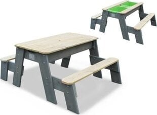 Vaikiškas lauko stalas su suolais Exit Aksent, pilkas kaina ir informacija | Vaikiški lauko baldai | pigu.lt