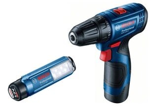 ДРЕЛЬ BOSCH DRILL 12V 30/14Nm 2x2.0Ah LI-ION CASE GSR 120-LI + GLI 12V-300 цена и информация | Шуруповерты, дрели | pigu.lt