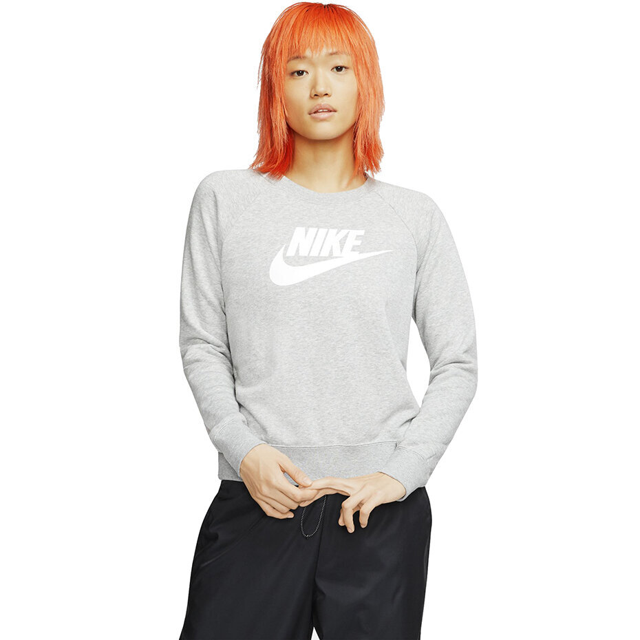 Sportinis džemperis moterims Nike Essentials Crew FLC HBR BV4112 063, pilkas цена и информация | Džemperiai moterims | pigu.lt