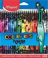 Spalvoti pieštukai Maped Color'Peps Monster, 369003, 24 spalvos kaina ir informacija | Piešimo, tapybos, lipdymo reikmenys | pigu.lt
