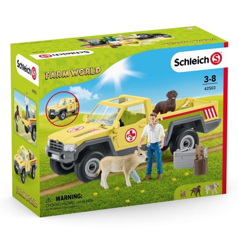 Veterinaro automobilis fermoje Farm World Schleich kaina ir informacija | Žaislai mergaitėms | pigu.lt