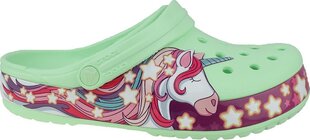 Crocs šlepetės mergaitėms Fun Lab Unicorn Band Clog, Žalios kaina ir informacija | Guminės klumpės vaikams | pigu.lt