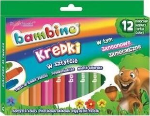 St. Majewski Kredki w sztyfcie 12kol. BAMBINO standard kaina ir informacija | Kanceliarinės prekės | pigu.lt