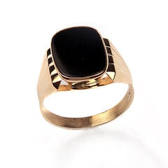 Золотое мужское кольцо с ониксом 20,0 цена и информация | Мужские украшения | pigu.lt