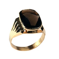Auksinis vyriškas žiedas su dūminiu kvarcu 21.0 kaina ir informacija | Vyriški papuošalai | pigu.lt