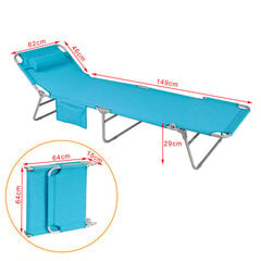 Складной уличный шезлонг SoBuy OGS35-B, синий цена и информация | Лежаки | pigu.lt