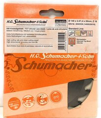 Medžio pjovimo diskas Ø140 x 2,4/1,4 x 20mm, Z-18 H.O Schumacher+Sohn kaina ir informacija | Mechaniniai įrankiai | pigu.lt