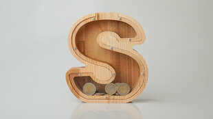 Деревянная копилка буква «Š» цена и информация | Оригинальные копилки | pigu.lt