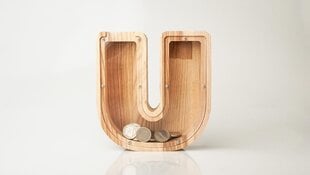 Деревянная копилка буква «U» цена и информация | Оригинальные копилки | pigu.lt