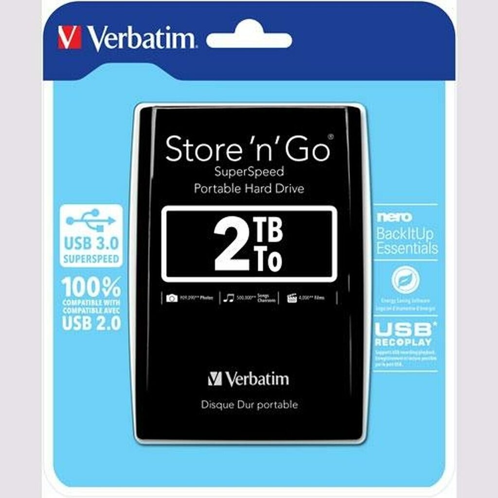 Verbatim Store 'N' Go 2 TB kaina ir informacija | Išoriniai kietieji diskai (SSD, HDD) | pigu.lt