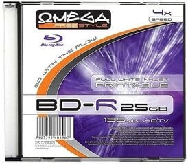 Omega Freestyle BD-R Printable 25GB 6x Printable Slim цена и информация | Виниловые пластинки, CD, DVD | pigu.lt