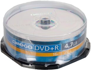 Omega DVD+R 4,7GB 16x 25шт цена и информация | Виниловые пластинки, CD, DVD | pigu.lt