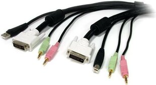 StarTech USBDVI4N1A6, DVI цена и информация | Кабели и провода | pigu.lt