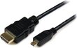 Startech HDMI Micro didelės spartos laidas, 0.5m kaina ir informacija | Kabeliai ir laidai | pigu.lt