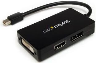 Adapteris StarTech MDP2DPDVHD Travel A/V 3-in-1 Mini DisplayPort to DisplayPort DVI HDMI цена и информация | Adapteriai, USB šakotuvai | pigu.lt