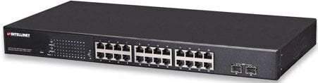 Jungiklis Intellinet GigaBit 24x 10/100/1000 RJ45 PoE+ 2x SFP, valdomas kaina ir informacija | Komutatoriai (Switch) | pigu.lt