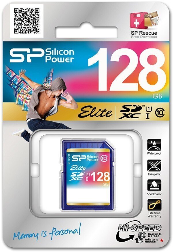 Elite UHS-1 SDXC 128GB kaina ir informacija | Atminties kortelės fotoaparatams, kameroms | pigu.lt