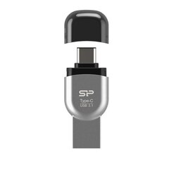 Silicon Power 2in1 microSD USB-C/USB-A, grey kaina ir informacija | Adapteriai, USB šakotuvai | pigu.lt