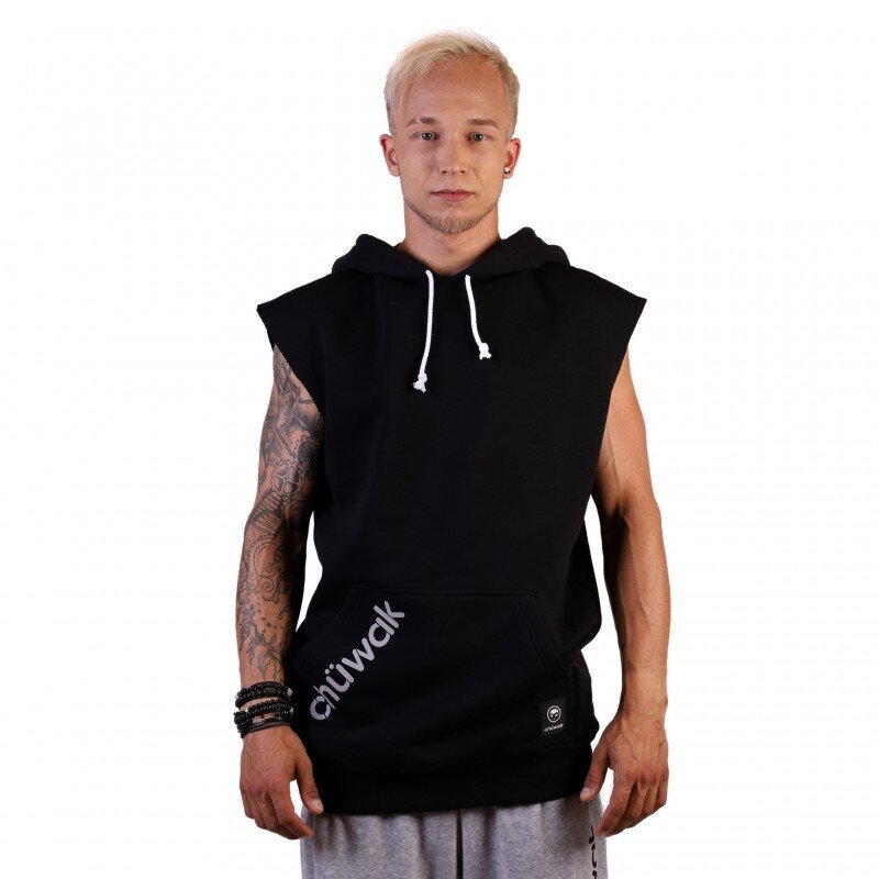 Džemperis Chuwak Sleeveless Hoodie Solid Black Unisex kaina ir informacija | Džemperiai vyrams | pigu.lt