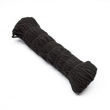 Megzta elastinė juostelė (guma) 4 mm, spalva juoda, 100 m kaina ir informacija | Dovanų pakavimo priemonės | pigu.lt