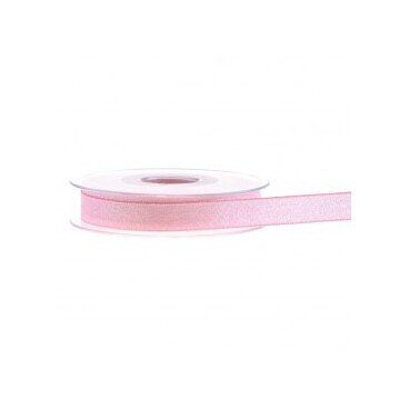 Organzos (kaprono) juostelė RainBow® 20 mm, spalva šviesiai rožinė, 50 m цена и информация | Dovanų pakavimo priemonės | pigu.lt