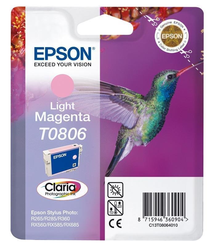 EPSON T0806 LIGHT MAGENTA INK CARTRIDGE цена и информация | Kasetės rašaliniams spausdintuvams | pigu.lt