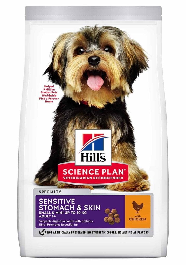 Hill's Science Plan Sensitive Stomach & Skin Small & Mini Adult ėdalas šunims su vištiena, 3 kg kaina ir informacija | Sausas maistas šunims | pigu.lt