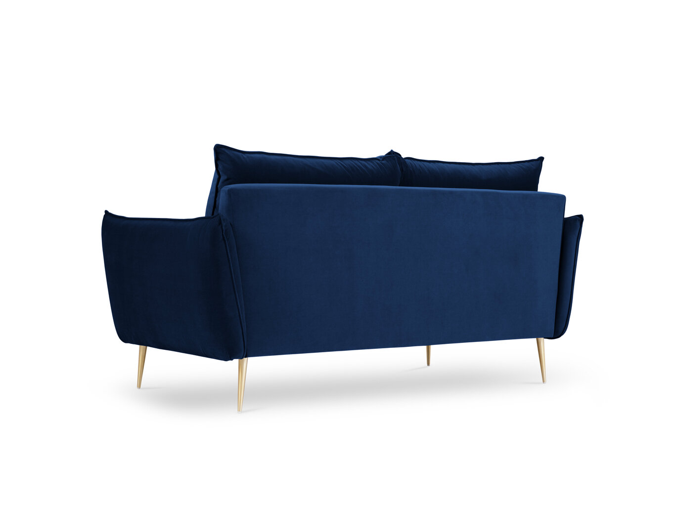 Dvivietė aksominė sofa Milo Casa Elio, mėlyna/auksinės spalvos kaina ir informacija | Sofos | pigu.lt
