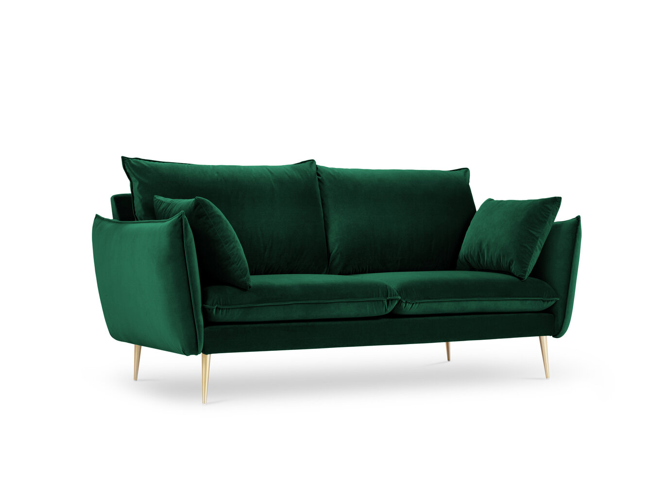 Dvivietė aksominė sofa Milo Casa Elio, tamsiai žalia/auksinės spalvos цена и информация | Sofos | pigu.lt