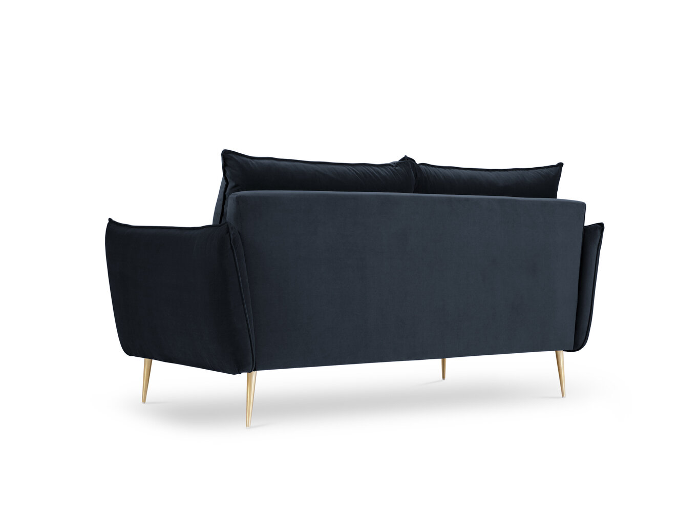 Dvivietė aksominė sofa Milo Casa Elio, tamsiai mėlyna/auksinės spalvos kaina ir informacija | Sofos | pigu.lt